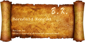 Bernfeld Konrád névjegykártya